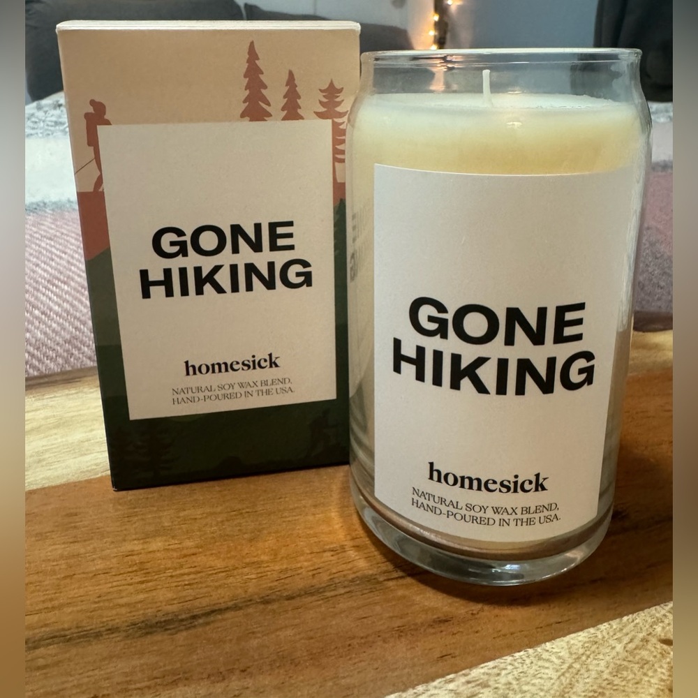 NEW Homesick GONE HIKING Natural Soy Wax Blend Poured in Small Batches Candle